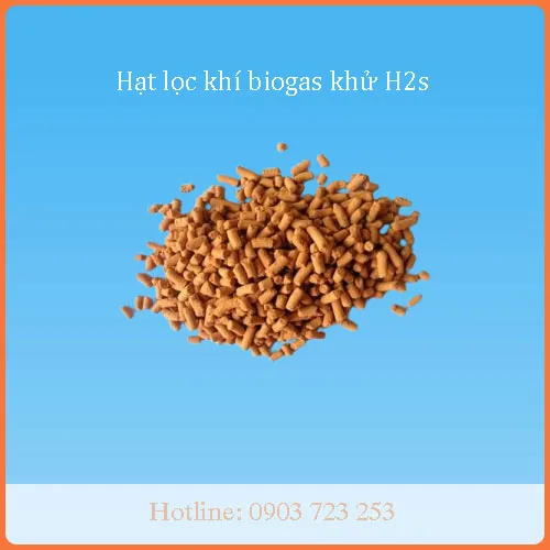 Hạt lọc khí Fe₂O₃ khử H₂S biogas hiệu quả | Vật liệu lọc khí công nghiệp